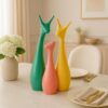 Beautiful Home Decor Lucky Deer Statue Family Ceramic Statues - (Set of 3, Multicolor)