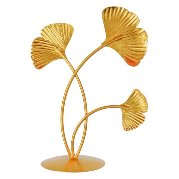Webelkart Premium Iron Gold Plated 3 Leaf Shape Decoration Table Stand for Home and Living Room Decor - (7.8 inches, Gold)- Decorative Items for Home Decor, Showpiece for Home Decor