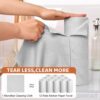 DOCAT Microfiber Cleaning Cloth Roll 25x25 cm, Reusable and Washable Tear-Away Kitchen Towel Roll, Very Soft Cleaning Cloths for Home, Kitchen, Office, Electronics, Car Cleaning (Grey, 20 Pack)