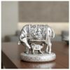 999 Pure Silver Plated Kamdhenu Cow Idol | 2.5 inch Vastu Home Decor for Pooja Room & Mandir | Symbol of Prosperity & Abundance | Ideal Religious & Spiritual Gift