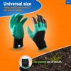 FreshDcart Gloves for Gardening Work – Heavy Duty Washable Gardening Gloves for Home Garden Use with ABS Claws on Right Hand Fingertips for Digging (Free Size, Green, Pack of 1)