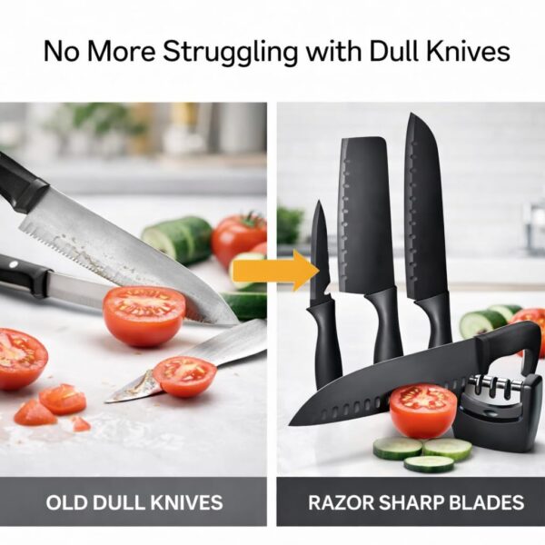 1772867980_Stainless-Steel-Knives-with-Sharpener-31-Pcs-Professional-Knives-for-Kitchen-Vegetable-Knife-Set-for-Home-Restaurant-3-Slot-Sharpener-Best-Kitchen-Knife-Set-Kitchen-Accessories.jpg Stainless Steel Knives with Sharpener (3+1 Pcs) | Professional Knives for Kitchen, Vegetable Knife Set for Home & Restaurant | 3 Slot Sharpener Best Kitchen Knife Set | Kitchen Accessories