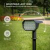 Amazon Basics Solar Landscape Spotlight | 24 LED Beads | Adjustable Head | 2 Lighting Modes | IP65 Waterproof | Wall & Ground Mount | Outdoor Garden Path Light