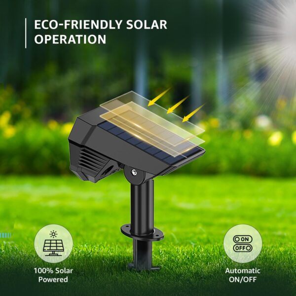 Amazon Basics Solar Landscape Spotlight | 24 LED Beads | Adjustable Head | 2 Lighting Modes | IP65 Waterproof | Wall & Ground Mount | Outdoor Garden Path Light