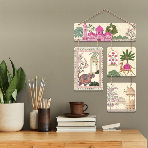 Artvibes Royal Fort And Rides Moder Art Decorative Wall Art MDF Wooden Wall Hanger for Home | Room Decoration | Handcrafted Art | Aesthetic Wooden Decor | Artworks Hangings | Ideal Gifts (WH_6533N)