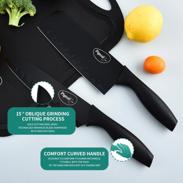1772948395_Pigeon-by-Stovekraft-Edge-Multipurpose-ComboHigh-Grade-Stainless-Steel3-Pcs-Kitchen-Knife-1-Chopping-Board-1-Peeler-1-Scissor-and-1-Stand-Black.jpg Pigeon by Stovekraft Edge Multipurpose Combo|High Grade Stainless Steel|3 Pcs Kitchen Knife, 1 Chopping Board, 1 Peeler, 1 Scissor and 1 Stand |Black