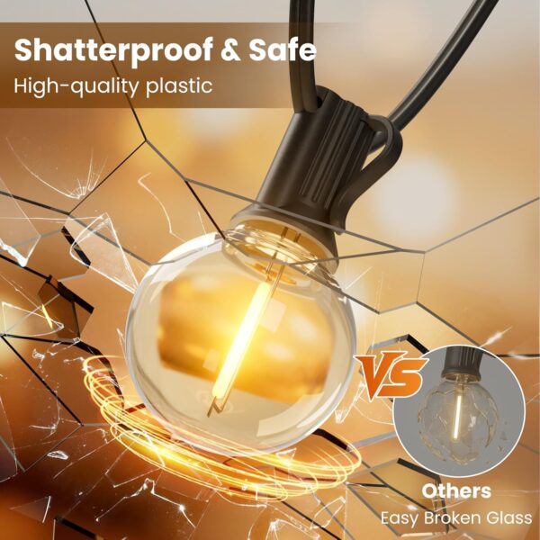 Gesto Outdoor LED String Lights 25 Ft – G40 Globe Patio Lights with 25 Shatterproof Edison Bulbs, Waterproof Decorative Lights for Garden, Backyard, Party, Cafe, Home & Diwali Decoration (Warm White)