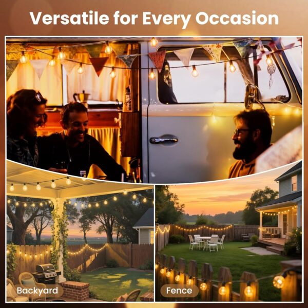 Gesto Outdoor LED String Lights 25 Ft – G40 Globe Patio Lights with 25 Shatterproof Edison Bulbs, Waterproof Decorative Lights for Garden, Backyard, Party, Cafe, Home & Diwali Decoration (Warm White)