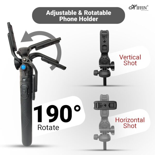 1772999208_HIFFIN-HST-61-Selfie-Stick-Tripod-63-Professional-Tripod-with-Wireless-Remote-Portable-Travel-Tripod-Stand-Compatible-with-Smartphones-Cameras-for-VloggingVideo-RecordingLive-Streaming.jpg HIFFIN HST-61 Selfie Stick Tripod, 63” Professional Tripod with Wireless Remote, Portable Travel Tripod Stand Compatible with Smartphones & Cameras for Vlogging/Video Recording/Live Streaming