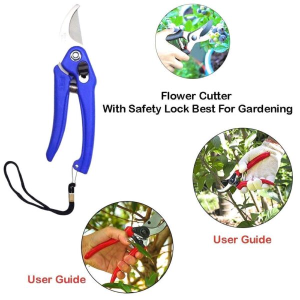 Oblivion Gardening Tool Set 4 Pcs – Pruner Shears, Hand Cultivator, Trowel & Fork with Wooden Handle for Planting, Weeding, Pruning & Soil Maintenance, Farming Equipment & Essential Garden Kit