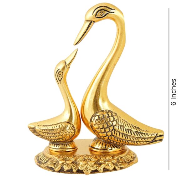 Webelkart Metal Kissing Duck Showpiece for Home and Office Decor Decor- Decorative Items for Home, Antique Home Decor (6 Inches)