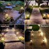Solar Pathway Lights Outdoor Waterproof Solar Lights Outdoor for Pathway Walkway Sidewalk Yard Patio Garden Decor (Black, 4 Pack)