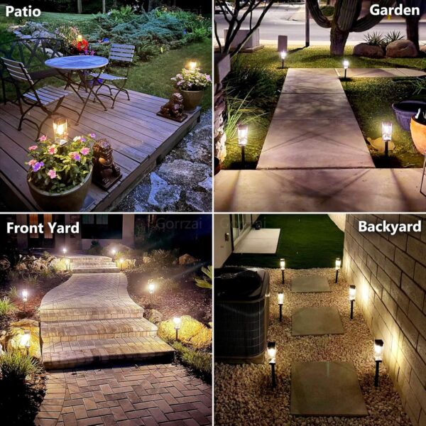 Solar Pathway Lights Outdoor Waterproof Solar Lights Outdoor for Pathway Walkway Sidewalk Yard Patio Garden Decor (Black, 4 Pack)