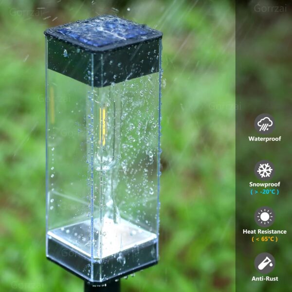 Solar Pathway Lights Outdoor Waterproof Solar Lights Outdoor for Pathway Walkway Sidewalk Yard Patio Garden Decor (Black, 4 Pack)