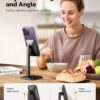 proffisy Mobile Stand for Table Height Adjustable Aluminium Phone Stand Holder for iPhone Kindle Stable Portable,Black
