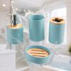 Story@Home 4 Pieces Bathroom Accessories Set - Teal | Toothbrush Holder, Soap Dispenser, Mouth Wash Cup & Soap Dish for Home Kitchen & Bathroom | Bathroom Essentials for Office
