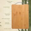 Go Store Large Non-Slip Wooden Bamboo Cutting Board with Antibacterial Surface with Stainless Steel Handle, Chopping Board for Kitchen, Cutting Board for Kitchen (Wood)