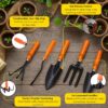 Kraft Seeds Gardening Hand Tools Set - 5 Pieces (Cultivator, Big and Small Trowel, Weeder, Fork) | Tools for Home Garden | Durable Plant Tool Kit | Farming Tools