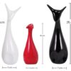 Home Decor Lucky Deer Statue Family Piano Finish Ceramic Figures - (Set of 3, Red Black, White)