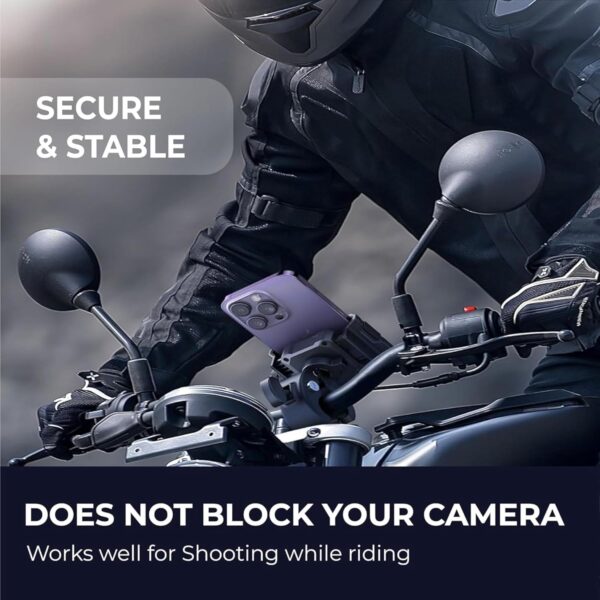 360° Rotating Bike Mobile Holder C1 Bike Mobile Stand Secure & Convenient Phone to Any Angle for Easy Navigation Fits for All Smartphones Black