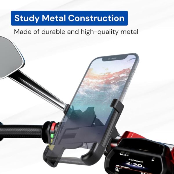 360° Rotating Bike Mobile Holder C1 Bike Mobile Stand Secure & Convenient Phone to Any Angle for Easy Navigation Fits for All Smartphones Black