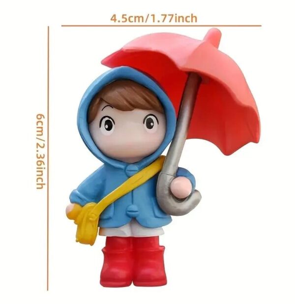VRB Dec 4 Pcs Miniature Showpiece Set for Home Decor,Car Dashboard,Valentine,Living Room,Gifts Figurines,Cake Decoration Items,Figurines for Home Decor. (4 Pcs Open Umbrella Miniature)