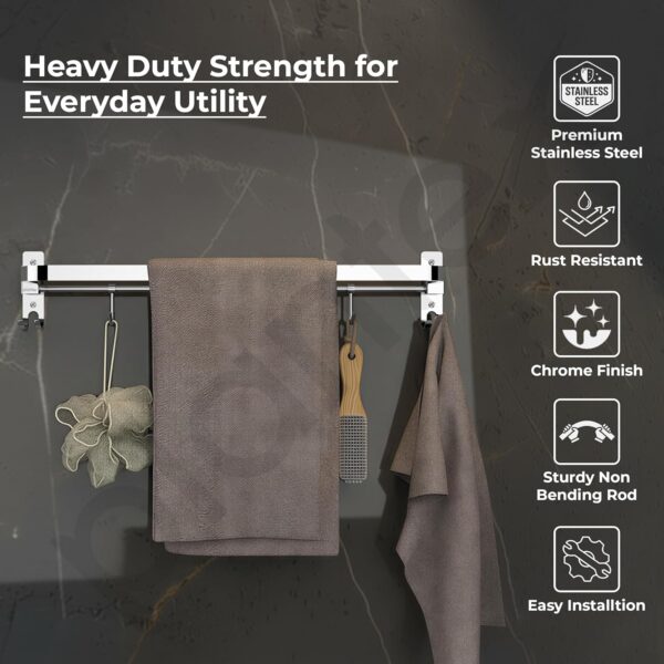 1773046530_Plantex-Stainless-Steel-Folding-Single-Towel-Rod-with-HooksTowel-Holder-for-BathroomTowel-HangerTowel-StandBathroom-Accessories-24-Inch-Chrome.jpg Plantex Stainless Steel Folding Single Towel Rod with Hooks/Towel Holder for Bathroom/Towel Hanger/Towel Stand/Bathroom Accessories - (24 Inch-Chrome)