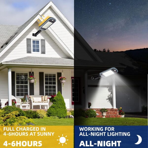 200W Solar Street Lights Outdoor, Wide Angle Solar Lights Outdoor Motion Sensor, Commercial Parking Lot Light Dusk to Dawn, Ideal for Parking Lots, and Heavy Duty Roads