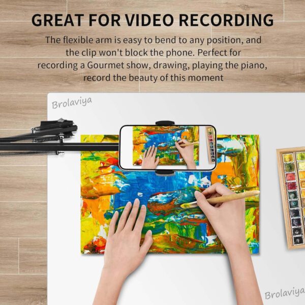 1773062002_BROLAVIYA-Overhead-Video-Mobile-Stand-New-Extra-Long-Arm-14-Head-2-Way-Base-clamp-and-Bracket-for-Mobile-Phone-for-Overhead-Video-DesktopBedroom-Office-Black.jpg BROLAVIYA Overhead Video Mobile Stand, New Extra Long Arm, 1/4" Head 2 Way Base clamp, and Bracket for Mobile Phone, for, Overhead Video, Desktop,Bedroom, Office, Black