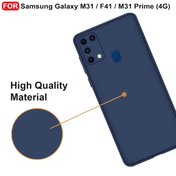 CEDO Back Cover for Samsung Galaxy M31 / F41 / M31 Prime | Camera Bump Protection & Inner Velvet Fabric Lining | Ultra Slim Matte Soft Rubberised Case Cover (Blue)