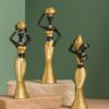 Xtore Beautiful New Golden & Black African Women for Home Decor (Pack of 3, Golden & Black)