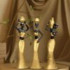 Xtore Beautiful New Golden & Black African Women for Home Decor (Pack of 3, Golden & Black)