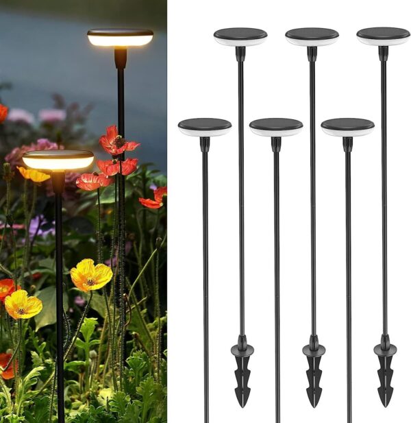 GIGAWATTS GW-241 8 LED Solar Garden Light with 2V Panel BIS Approved 800mAh Ni-MH Battery Swaying Stake Outdoor Lamp for Yard Lawn Walkway Decor (Pack of 1, Warm White)