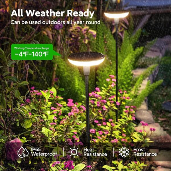 GIGAWATTS GW-241 8 LED Solar Garden Light with 2V Panel BIS Approved 800mAh Ni-MH Battery Swaying Stake Outdoor Lamp for Yard Lawn Walkway Decor (Pack of 1, Warm White)