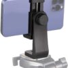 TECHONTO® 360° Degree Cell Phone Holder with Adjustable Clamp Phone Tripod Mount Adapter Compatible with Smartphones & All Types of Tripods – Black