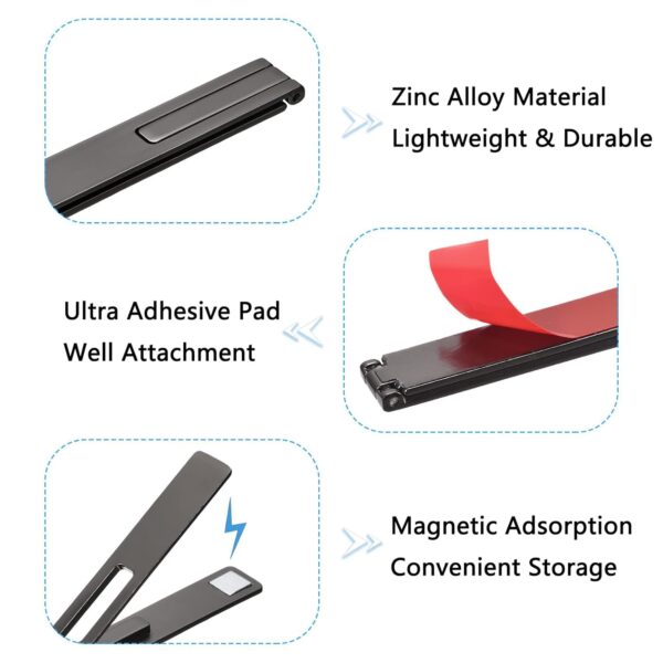 2PCS Kickstand for Mobile, Folding Invisible Portable Metal Cell Phone Stand Holder for Desk, Phone Back Holder Grip, Compatible with iPhone, Samsung and All Cellphones