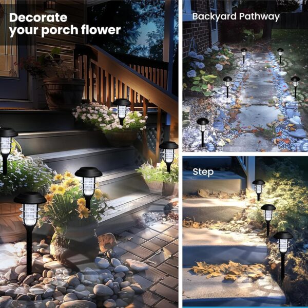 Solpex Abs Solar Lights for Outside, Solar Outdoor Pathway Garden Lights Waterproof, Solar Powered Landscape Lighting for Yard, Garden, Pathway, Patio, Porch, Walkway, Driveway, 12 Pack(Cold White)