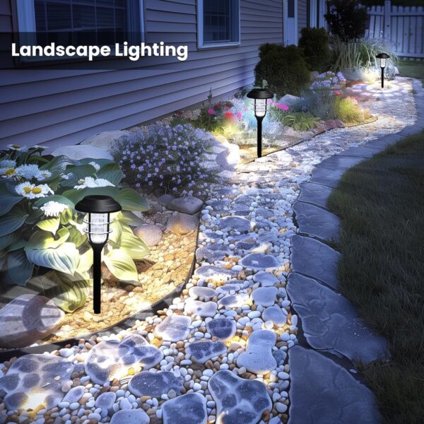 Solpex Abs Solar Lights for Outside, Solar Outdoor Pathway Garden Lights Waterproof, Solar Powered Landscape Lighting for Yard, Garden, Pathway, Patio, Porch, Walkway, Driveway, 12 Pack(Cold White)