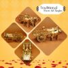 Ekhasa 100% Pure Brass Bullock Cart Home Decor (Size: 12 cm) | Bailgadi for Gift | Bullock Cart Showpiece Brass Antique Decor Item | Bail gadi Brass Artifacts for Living Room Home Decorative Items