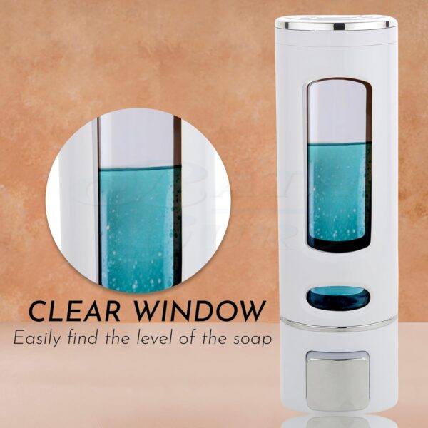 BATH GURU Abs Wall Mounted Shampoo Sanitizer Lotion Hand Dish Wash Gel Liquid Soap Dispenser for Bathroom Kitchen Pack of 2 (400 Ml, White & Black, Plastic)