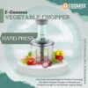 E-COSMOS® Food Chopper 900ml, 4 Blade Steel Large Manual Hand-Press Vegetable Chopper Mixer Cutter to Cut Onion, Salad, Tomato, Potato (Pack of 1) 900ml
