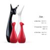 Lucky Deer Family Set | Family of Four Statues Piano Finish Ceramic Sculptures | Home Decoration Table top centrepeice Pack of 4 (Black, White & Red)