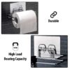 Stainless Steel Self Adhesive Toilet Paper Holder No Drill Tissue Roll Holder Bathroom Tissue Paper Stand Kitchen Towel Holder Napkin Holder Wall Mounted Bathroom Accessories Organiser