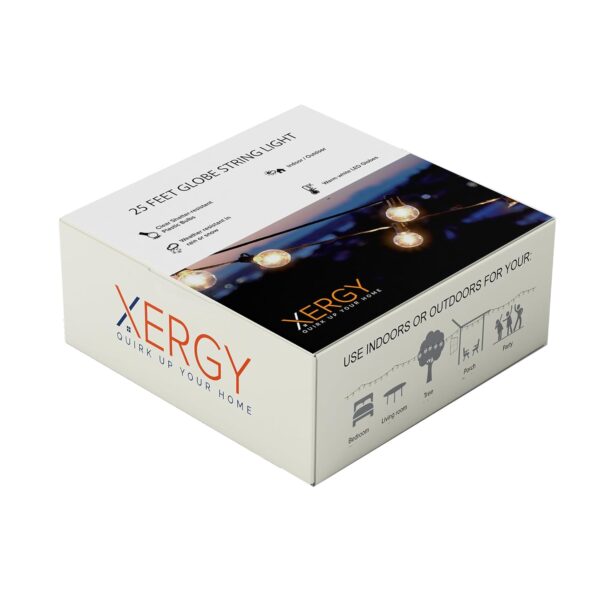 XERGY Outdoor String Lights 25 Feet G40 Globe Lights with 25 Edison Break Proof Bulbs +1 Extra Bulb, Light for Backyard Terrace Garden Balcony Party Decor Diwali Lights for Home Decoration