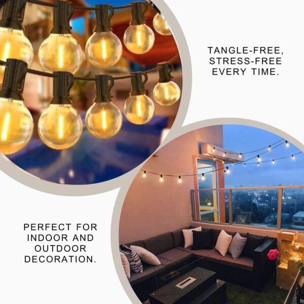 XERGY Outdoor String Lights 25 Feet G40 Globe Lights with 25 Edison Break Proof Bulbs +1 Extra Bulb, Light for Backyard Terrace Garden Balcony Party Decor Diwali Lights for Home Decoration
