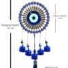 Paradigm Pictures 5 Bells Wind Chimes for Home Positive Energy, Evil Eye Hanging for Home, Evil Eye Home Decor Items, Hanging Decorative Items for Home