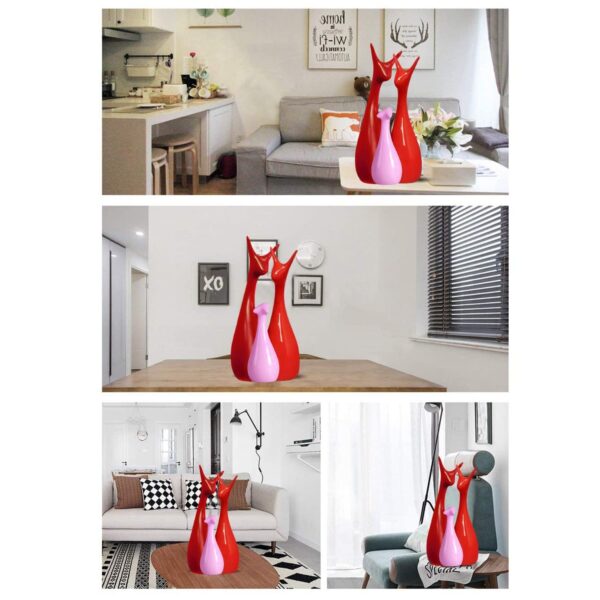 1773344829_Xtore-Home-Decor-Lucky-Deer-Statue-Family-Ceramic-Figures-Set-of-3-Maroon-Red-and-Pink.jpg Xtore Home Decor Lucky Deer Statue Family Ceramic Figures - (Set of 3, Maroon, Red and Pink)