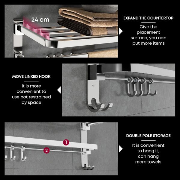 1773374034_USF-Bath-Accessories-24-Inch-304-Grade-Stainless-Steel-Dual-Folding-Towel-RackBathroom-Towel-HangerFoldable-Towel-Bar-for-Bathroom-Heavy-Duty-Space-Saving-Chrome-Finish-Pack-of-1.jpg USF Bath Accessories 24 Inch 304 Grade Stainless Steel Dual Folding Towel Rack/Bathroom Towel Hanger/Foldable Towel Bar for Bathroom Heavy-Duty & Space Saving - Chrome Finish (Pack of 1)
