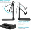Adjustable Mobile Holding Tabletop Stand for Table, Desk, Bed | Universal Cell & Tablet Stand for iPhone, Android | Portable Multi-Angle Desktop Mount for Home, Office, Study, Watching