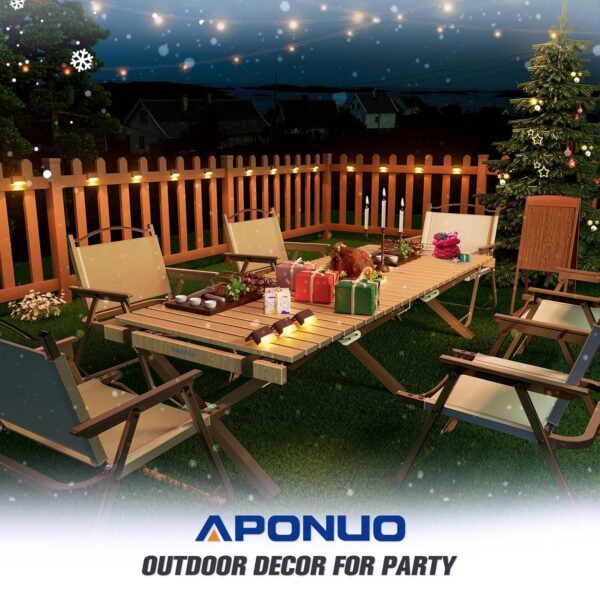 APONUO Solar Deck Lights 16 Pcs, Solar Step Lights Outdoor Waterproof Led Solar Fence Lamp for Patio, Stairs,Garden Pathway, Step and Fences(Warm White)